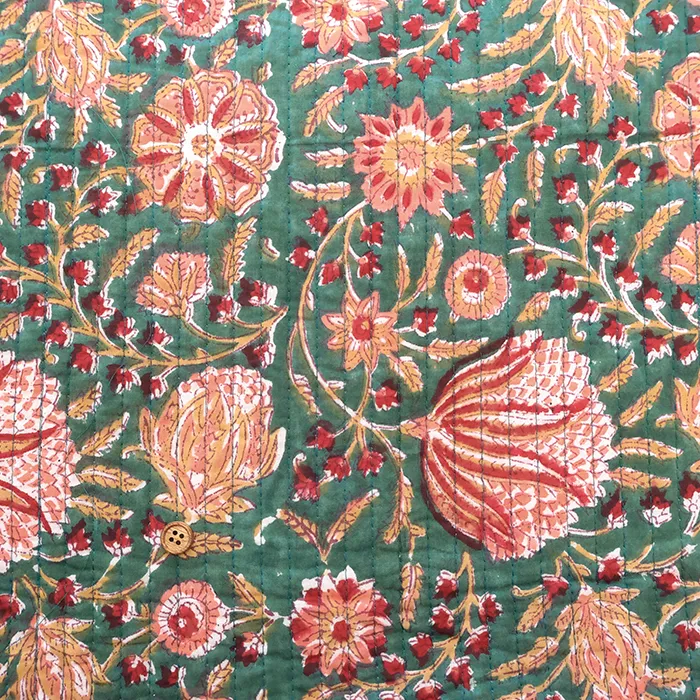 インド製　コットンブロックプリントキルト生地