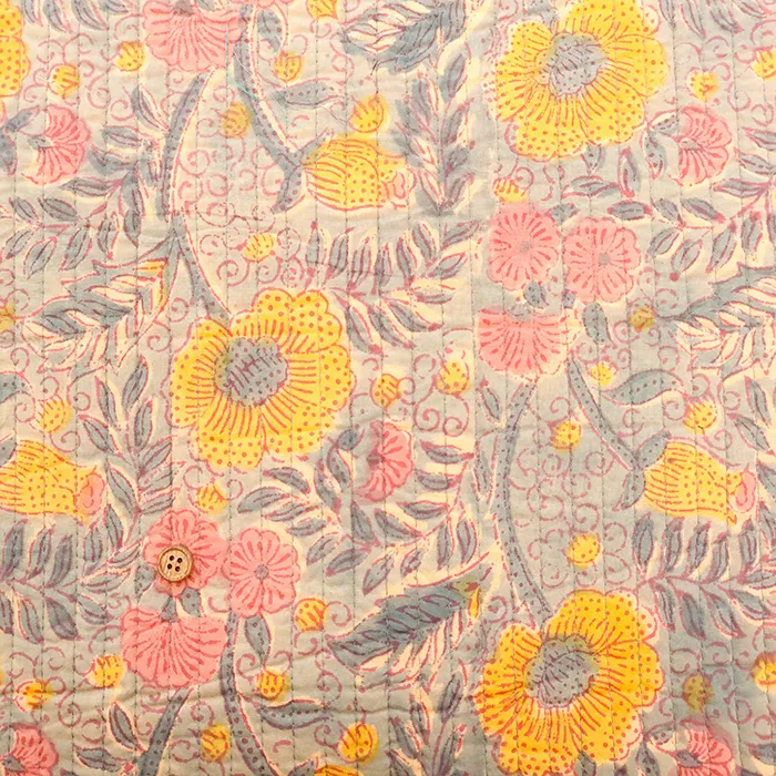 インド製　コットンブロックプリントキルト生地