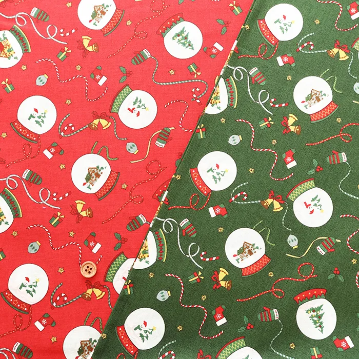 コットンスケアプリント生地　クリスマス