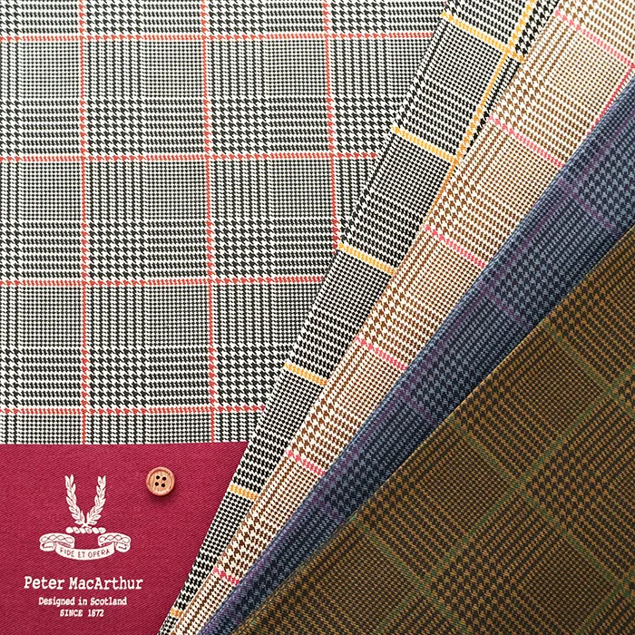 コットンツイルプリント生地　Peter MacArthur Glen Chec