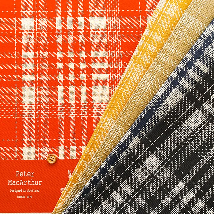 コットンツイルプリント生地　Peter MacArthur Weaving Chec