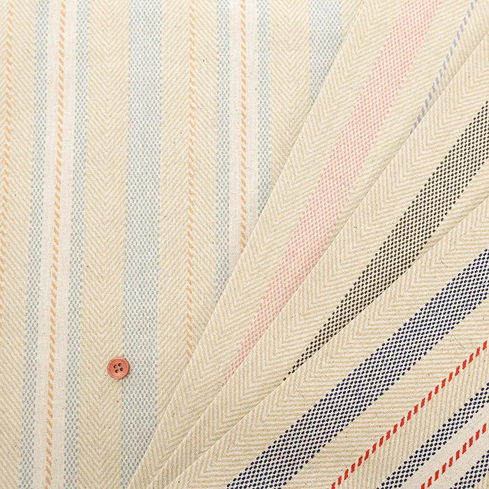 C/Lキャンバスプリント生地　グレインストライプ