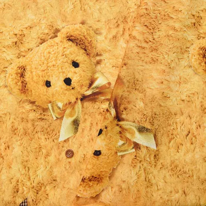中国製　コットンインクジェットプリント生地　クマのぬいぐるみ