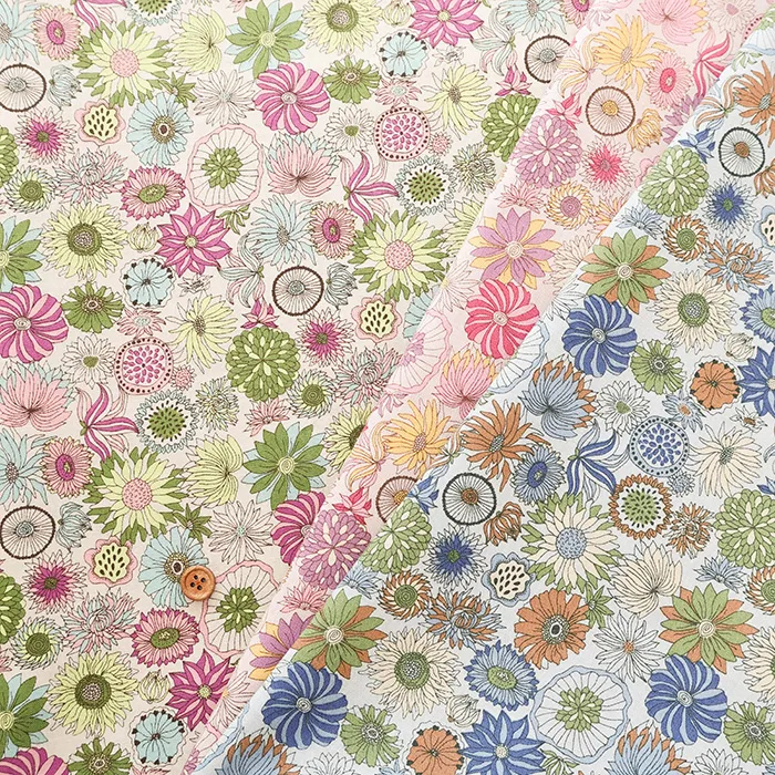 コットンスケアプリント生地　フラワー