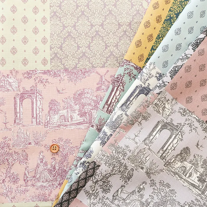 コットンシーチングプリント生地　Idyllic poem　パッチワーク