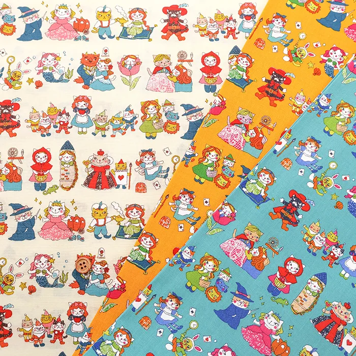 コットンシーチングプリント生地　なりきりヒロイン