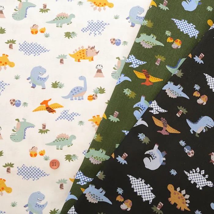 コットンCBプリント生地　Nuance Kids　きょうりゅう