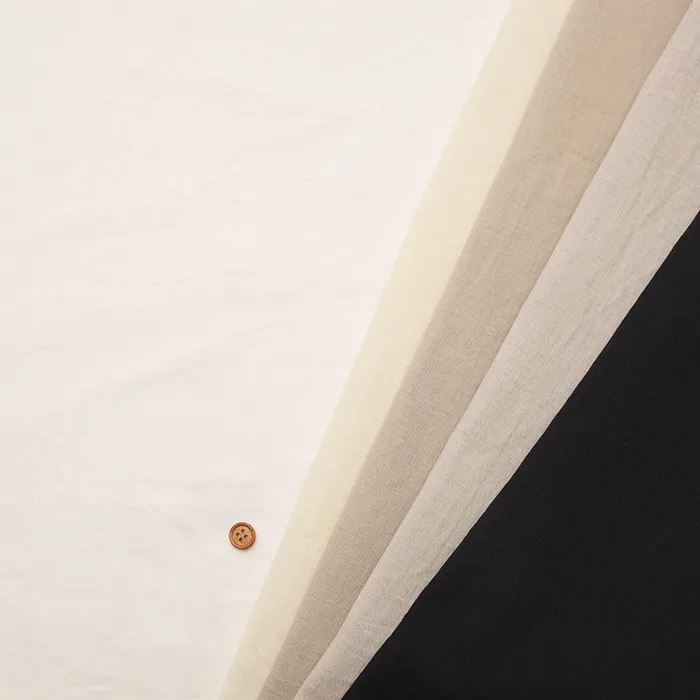 コットン60ローンワッシャー加工生地　ダブルガーゼ無地