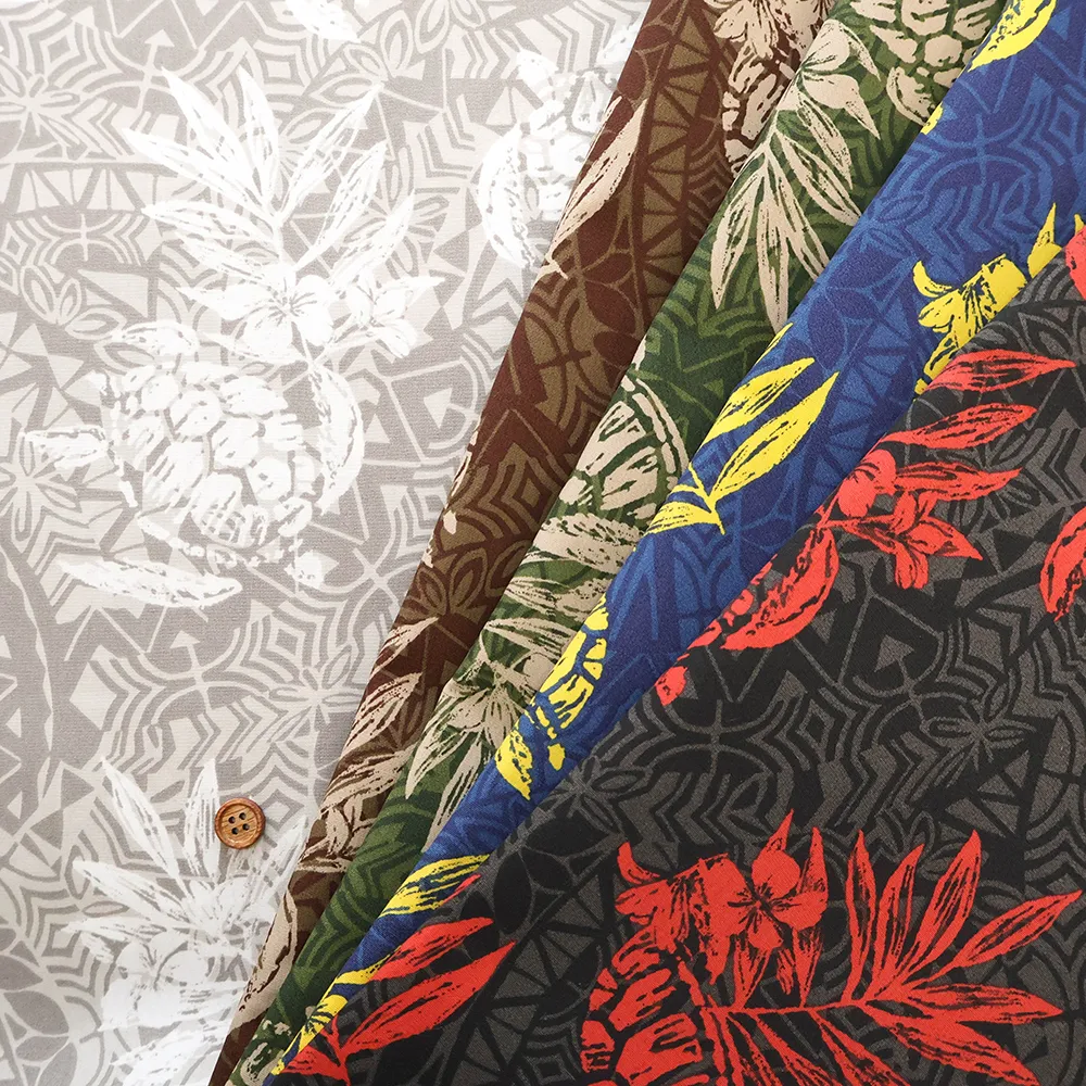 T/Cハワイアンプリント生地　ホヌ