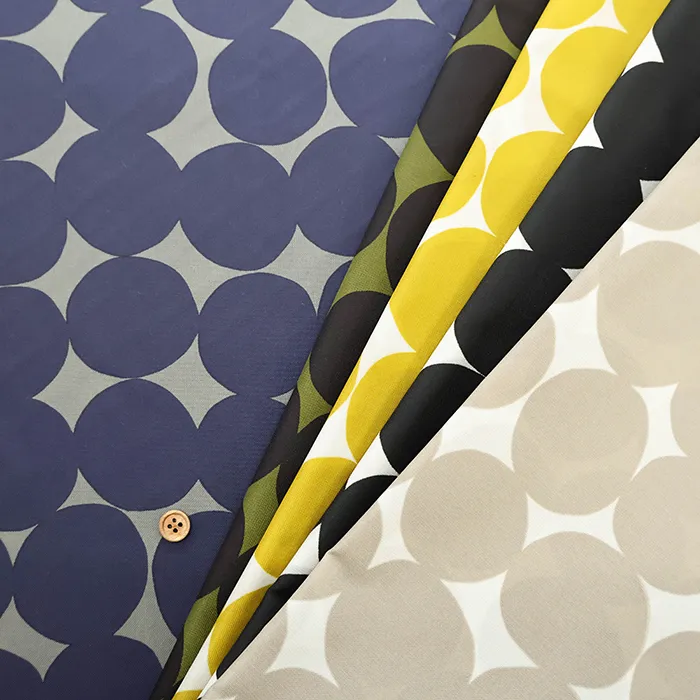 撥水加工　ナイロンオックスプリント生地　ランダムドット(2-065-sg172)