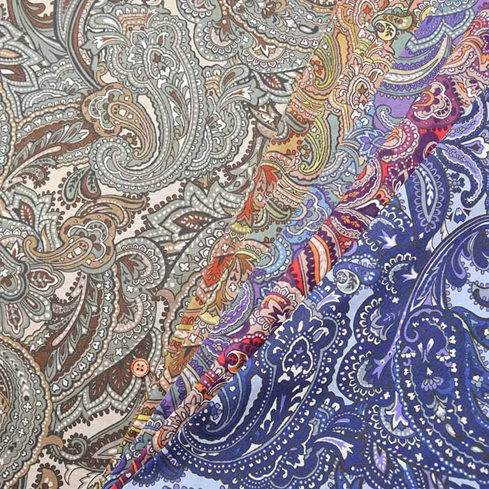 コットン60ローンプリント生地　ペイズリー