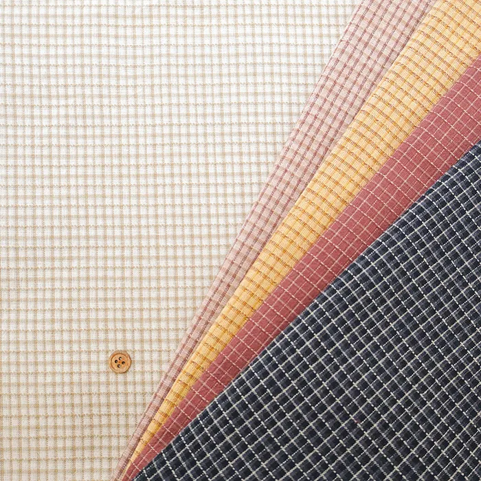 新潟県産　コットン先染スモールチェック生地