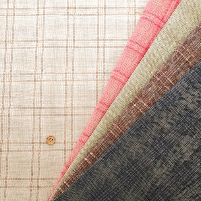 新潟県産　コットン先染ビッグチェック生地