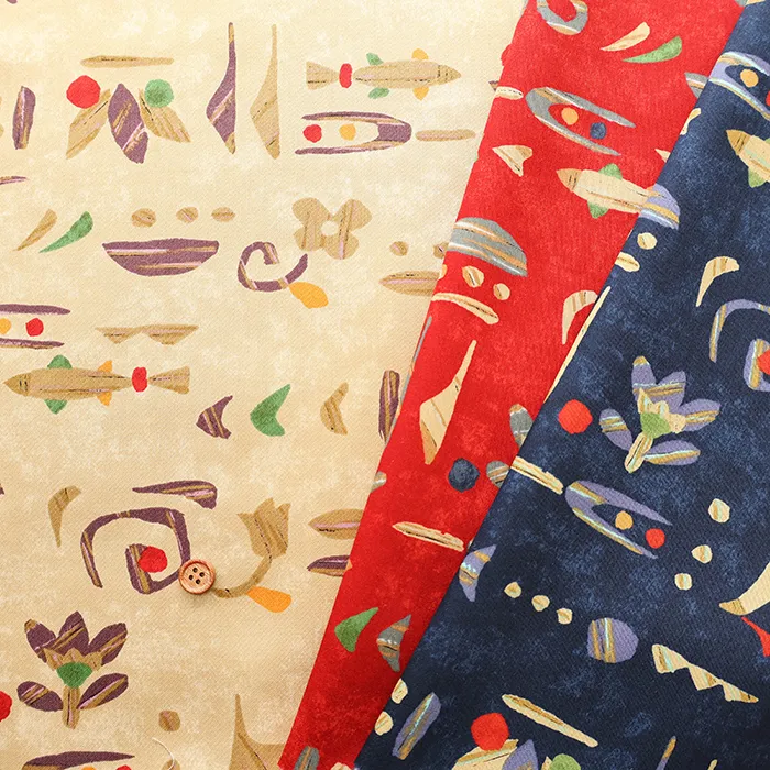 コットンシルエスサテンプリント生地　民族風