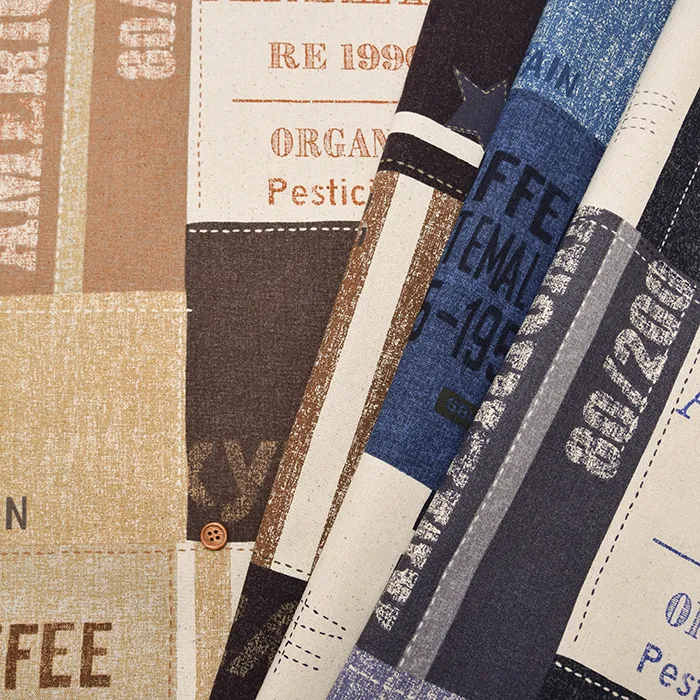 コットン10番キャンバスプリント生地　CRAFT VILLAGE