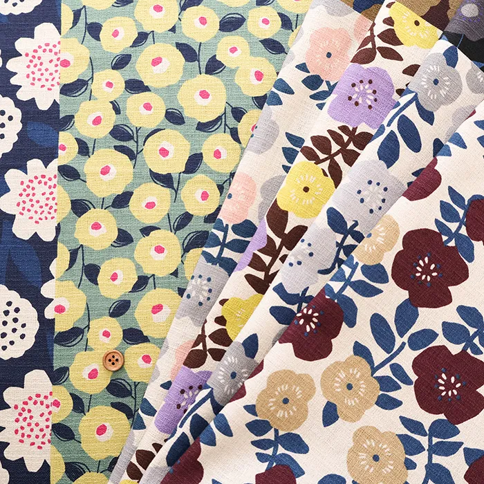 ≪柄売り≫コットンバニランプリント生地　美織 Miori collection　フラワーパッチワーク【1柄：約110ｃｍ×60ｃｍ】