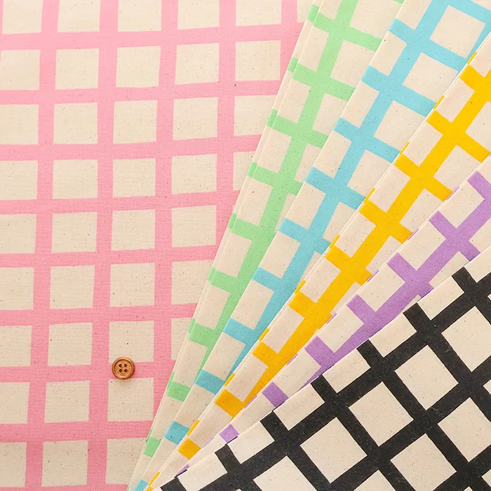 コットンシーチングプリント生地　Color palette　スクエア