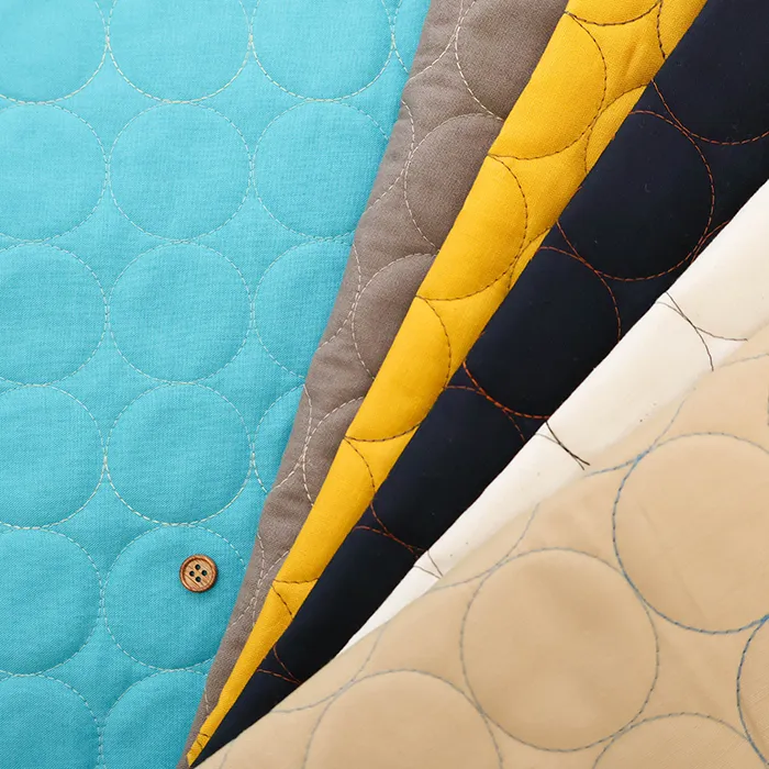 コットンサークルステッチキルト生地