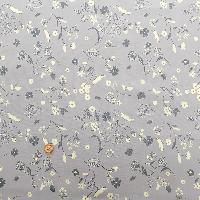 韓国製　コットン60ローンプリント生地　MAISON  bornne BY BENEBENE　バードフラワー