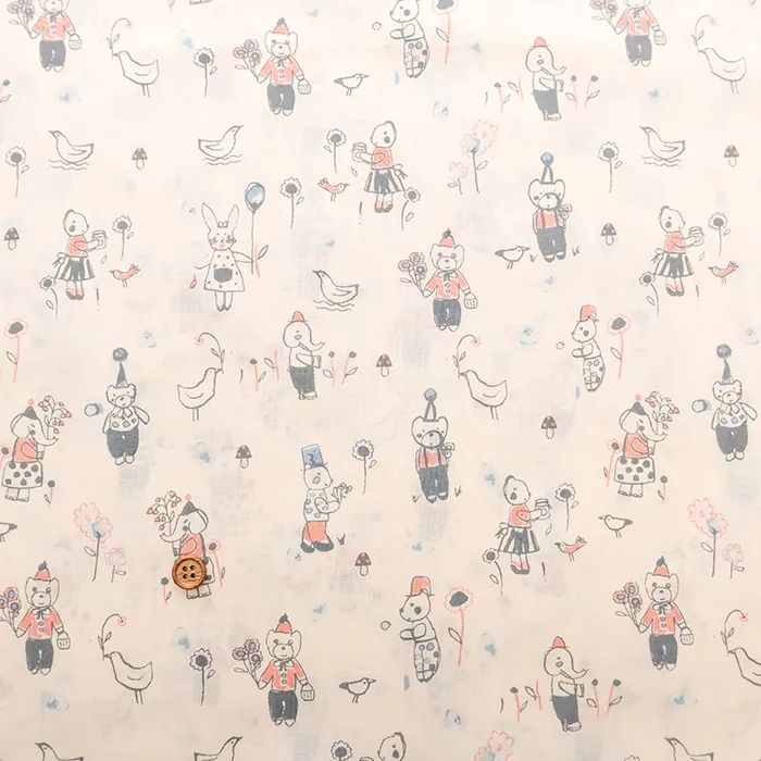 韓国製　コットン60ローンプリント生地　MAISON bornne BY BENEBENE　アニマル