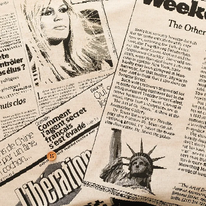 フランス製　T/Cジャガード生地　SAFECO NEWS