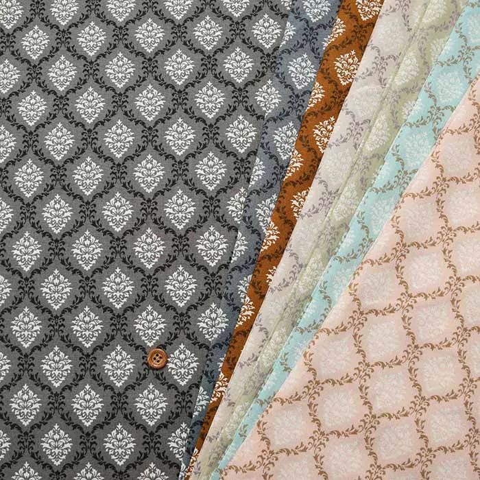 コットンシーチングプリント生地 Toile de Jouy ダマスク