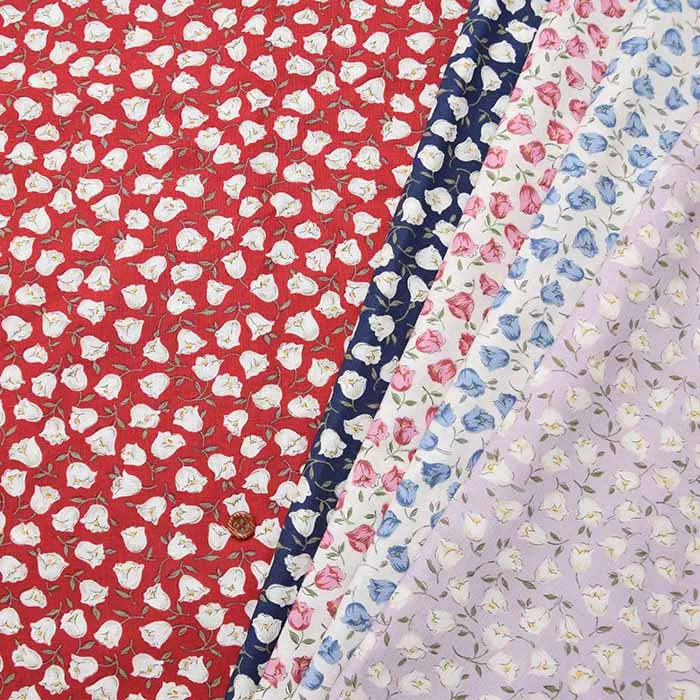 コットンスケアプリント生地　チューリップのつぼみ