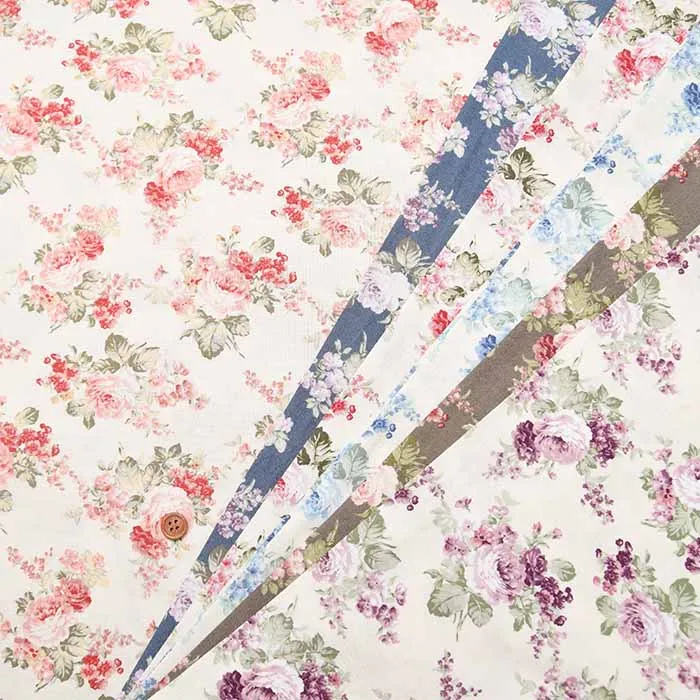 コットンスケアプリント生地　フラワーローズ