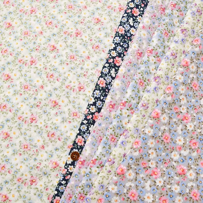 コットンスケアプリント生地　お花畑