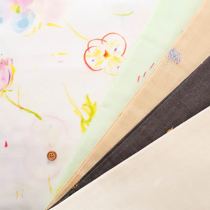 nani-IRO　オーガニックコットンダブルガーゼプリント生地　hana no tokiniwa