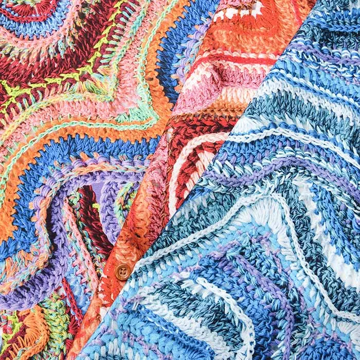 コットンオックスプリント生地　chihiro hasunuma  UZU SOU