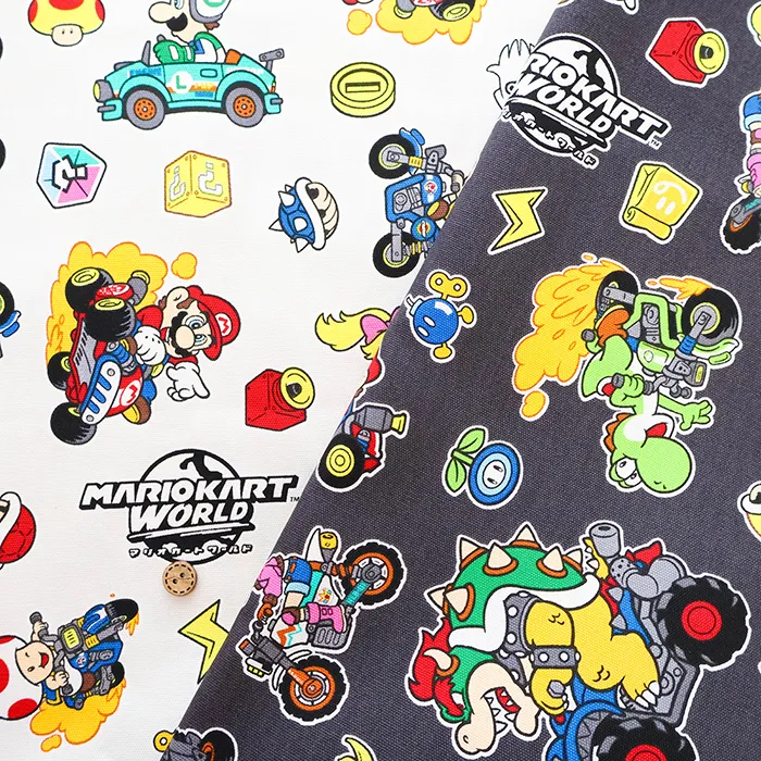 コットンオックスプリント生地　マリオカートワールド