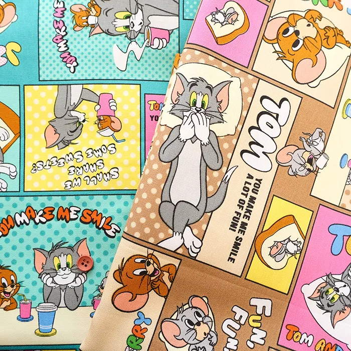 コットンオックスプリント生地　トムとジェリー