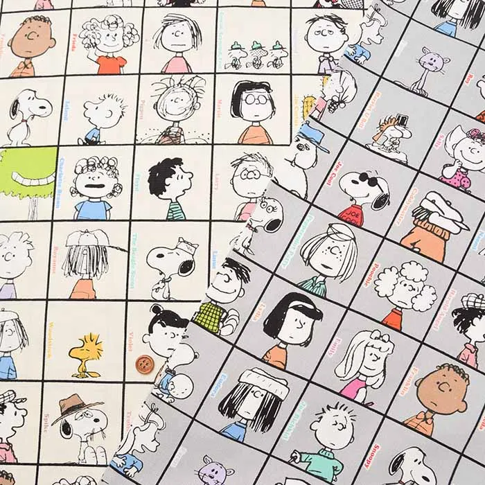 コットンオックスプリント生地　ピーナッツ