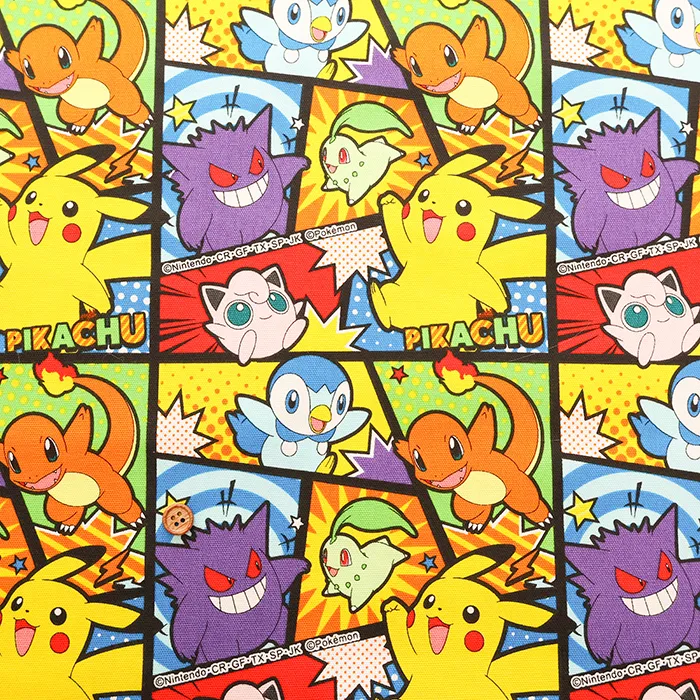 コットンオックスプリント生地　ポケモンコミック