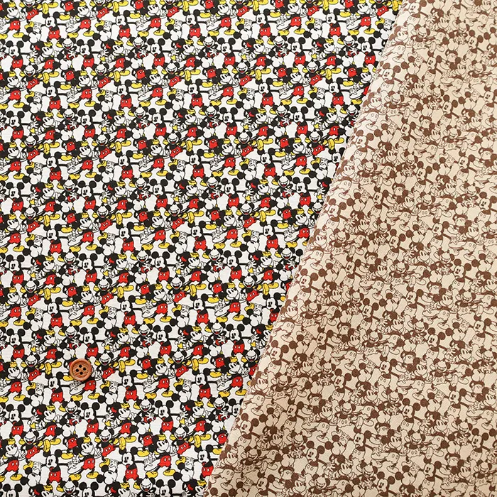 コットンシーチングプリント生地　ミッキー