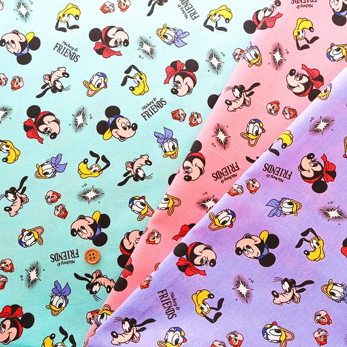 コットンシーチングプリント生地　ミッキー＆フレンズ