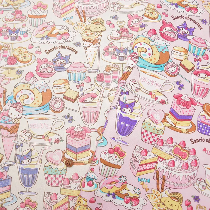 コットンオックスプリント生地　サンリオキャラクターズ