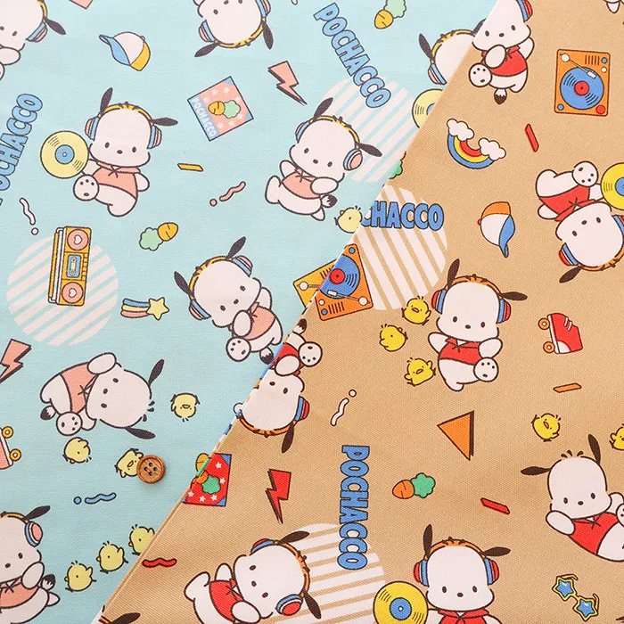 コットンオックスプリント生地　ポチャッコ