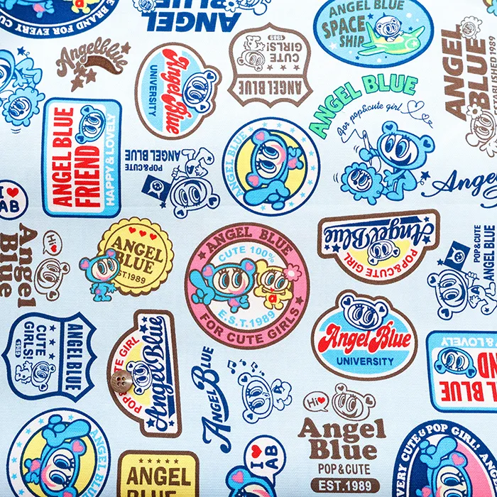 コットンオックスプリント生地　エンジェルブルー