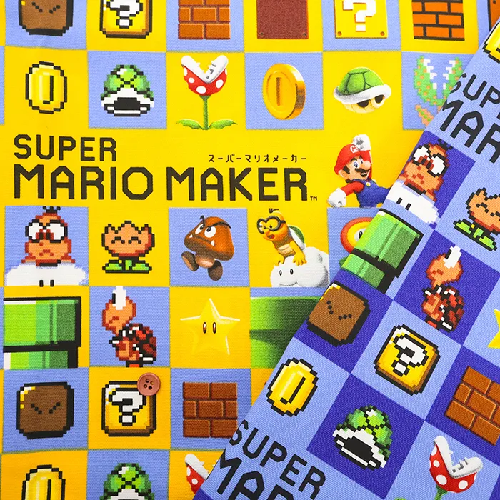 コットンオックスプリント生地　スーパーマリオメーカー