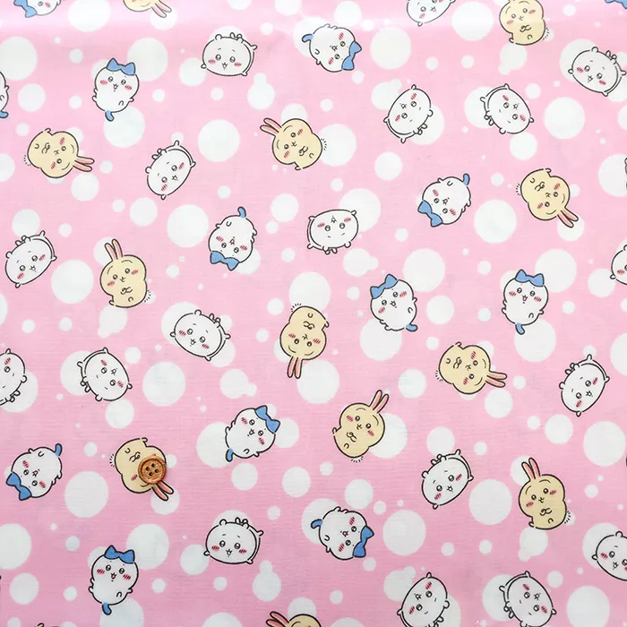 コットンシーチングプリントラミネート生地　ちいかわ