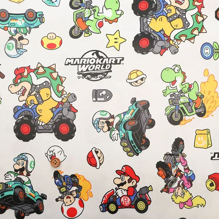 コットンオックスプリントラミネート生地　マリオカートワールド