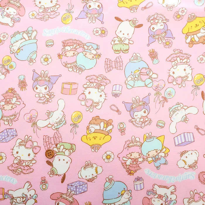 コットンオックスプリントラミネート生地　サンリオキャラクターズ