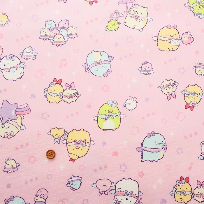 【0.5mラミネートカットクロス】コットンオックスプリントラミネート生地　すみっコぐらし