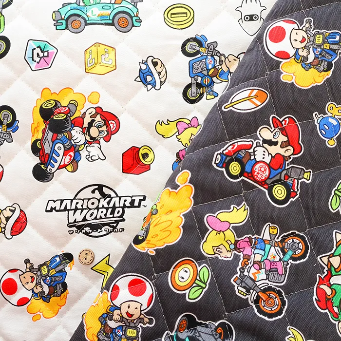 コットンオックスキルトプリント生地　マリオカートワールド