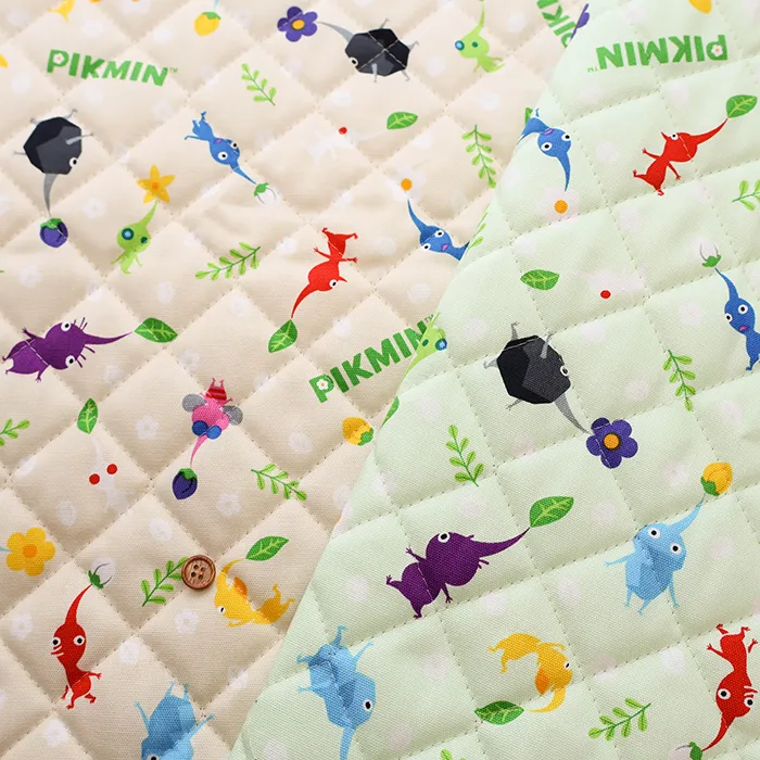 コットンオックスプリントキルト生地　ピクミン