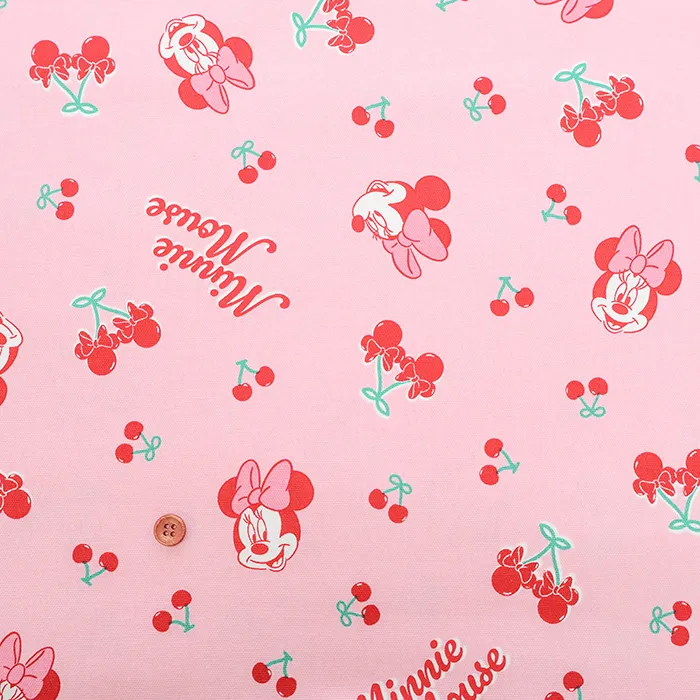 コットンオックスプリント生地　ミニーマウス