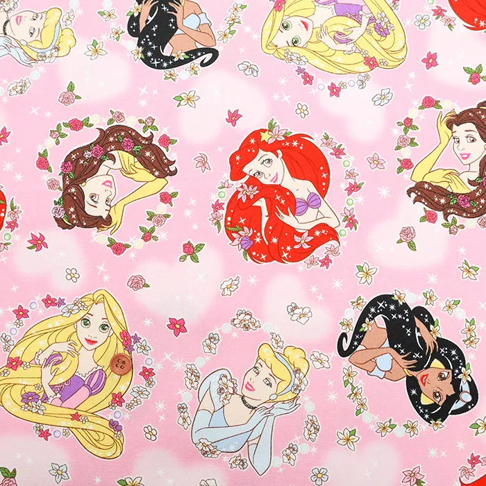 コットンオックスプリント生地　ディズニープリンセス
