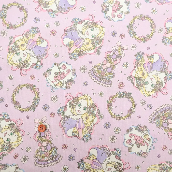 コットンオックスプリント生地　ラプンツェル